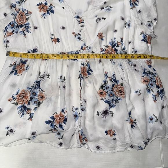 Torrid Womens 4X Top Babydoll Challis Button Floral Flowy Lightweight Casual - Picture 7 of 12